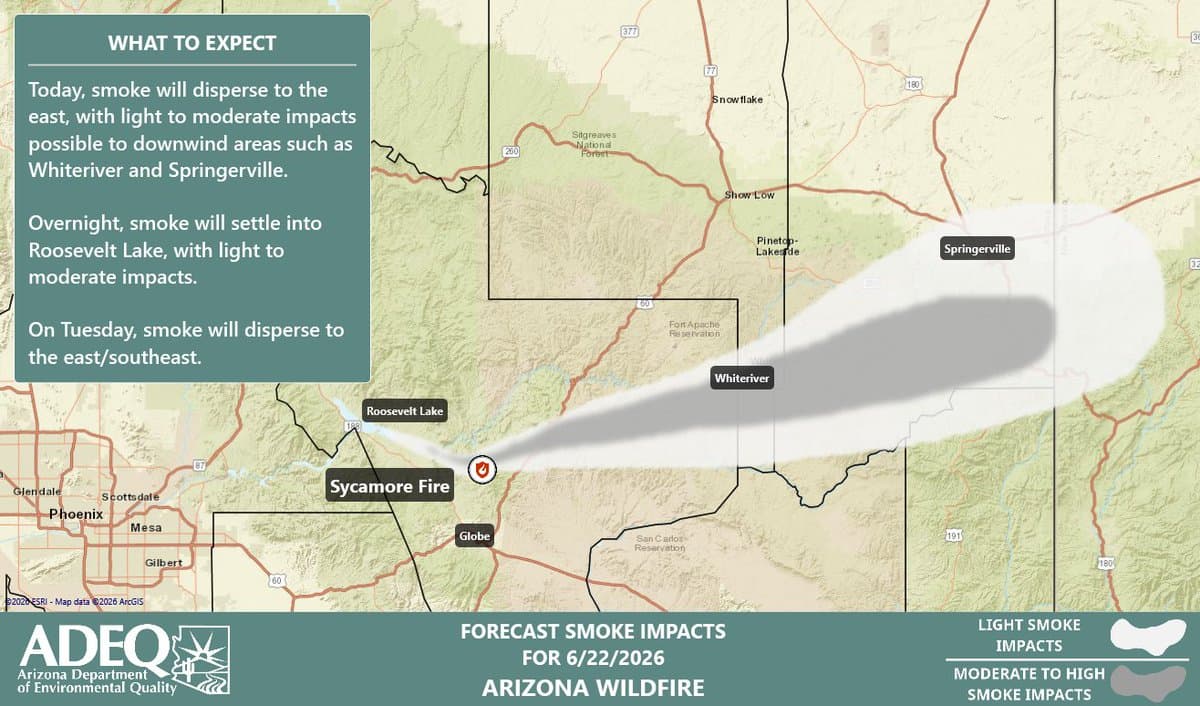 Sycamore Fire smoke alert issued for Apache County communities