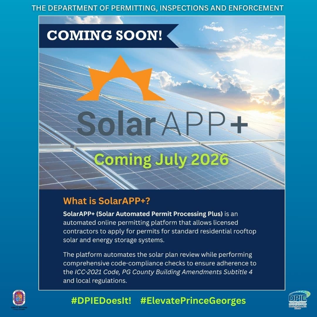 Prince George’s County launches online solar permit platform in July