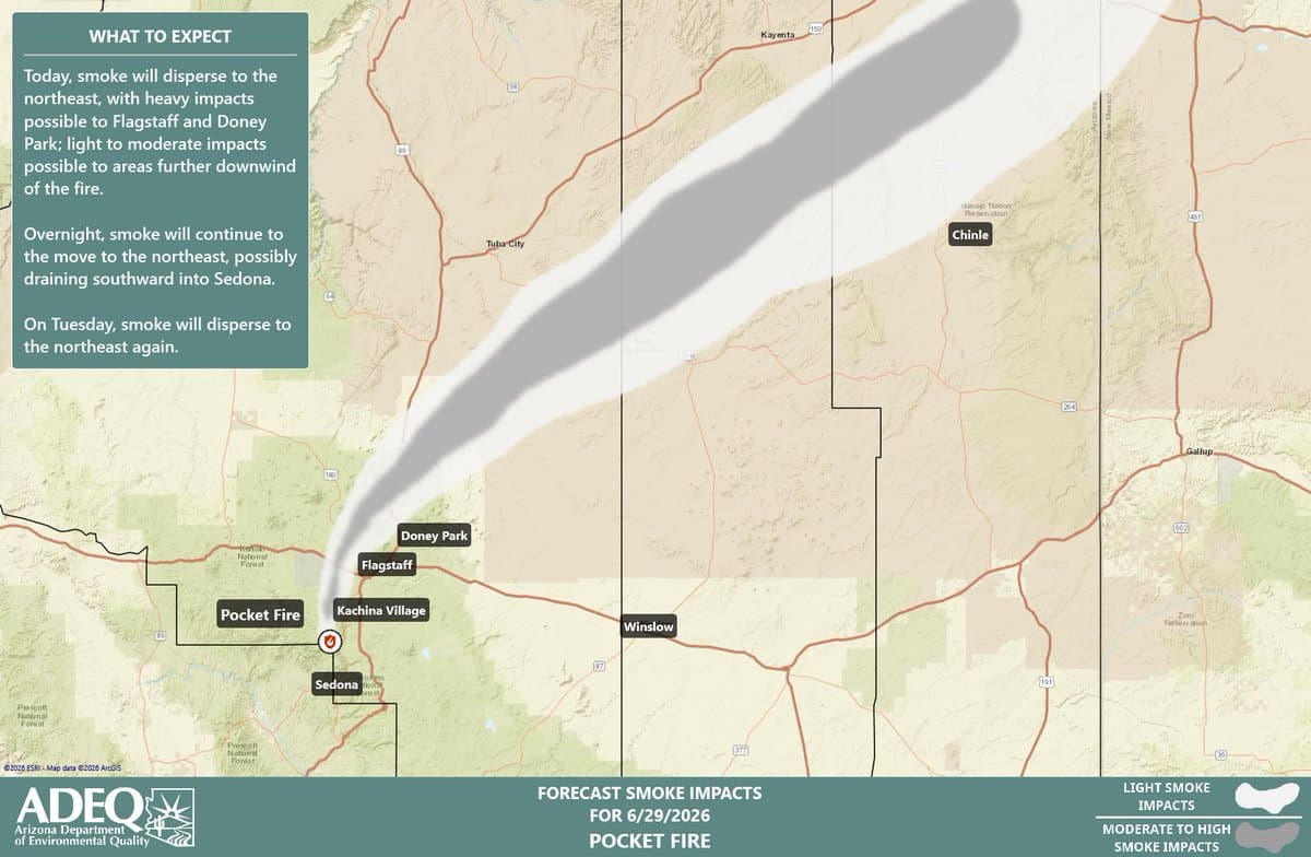 Pocket Fire smoke forecast warns of air quality impacts in Chinle