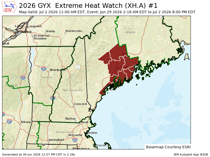 Heat advisory, extreme heat watch issued for Sagadahoc County