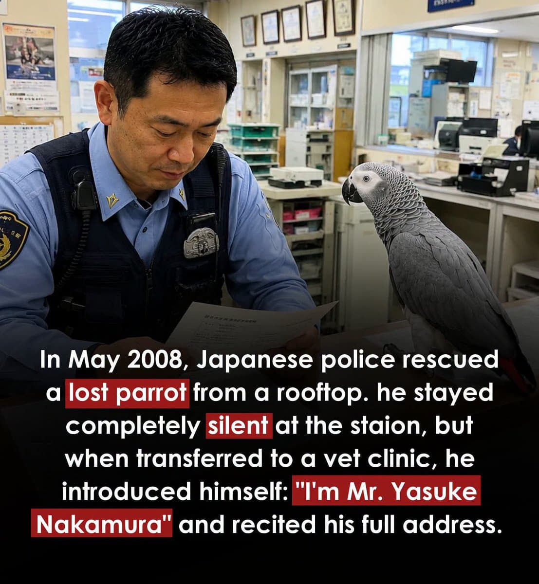 Lost parrot in Japan recites name and address, reunites with owners