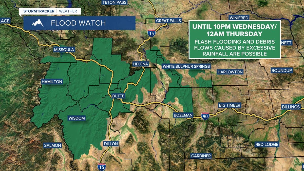 Flash flood watch issued for Helena area as storms move in