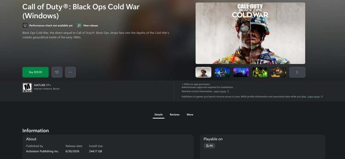 Call of Duty: Black Ops Cold War may be next on Game Pass