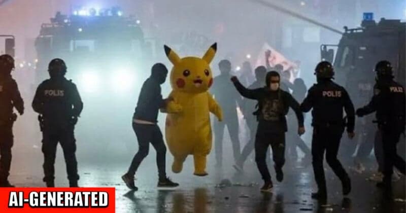 Viral Pikachu police image in Turkey was AI-generated, not a photo