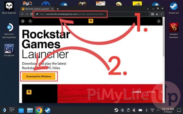 Install Rockstar Games Launcher on Steam Deck via Steam Desktop Client