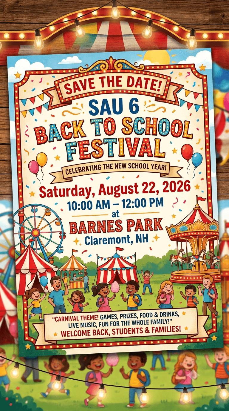 SAU 6 plans back-to-school carnival at Barnes Park in Claremont