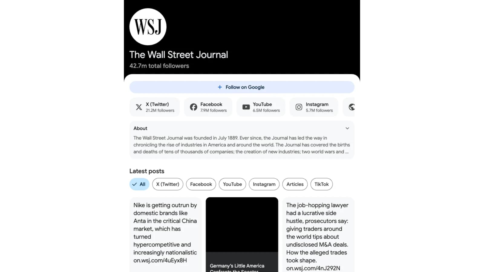 Google quietly tests enhanced Discover profiles for select publishers