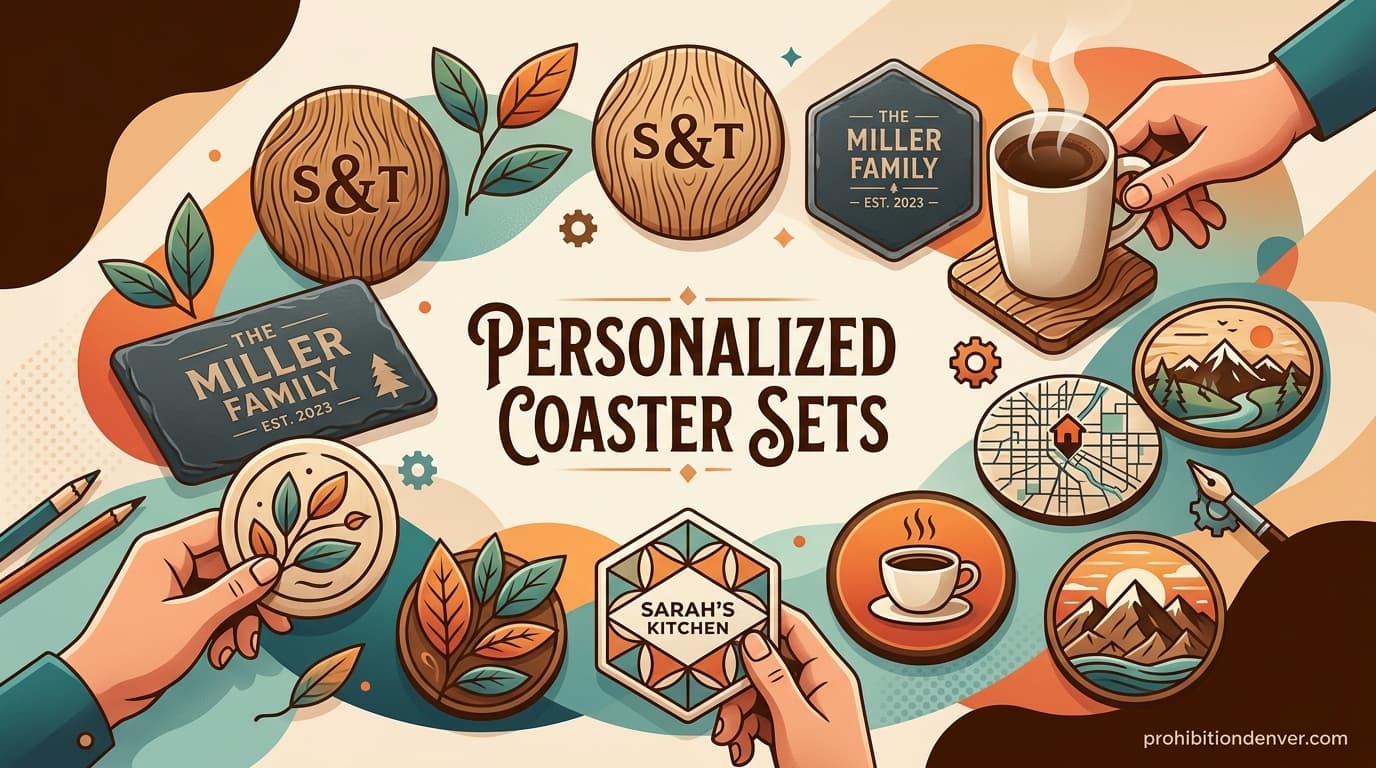 Eight personalized coaster sets that make practical housewarming gifts