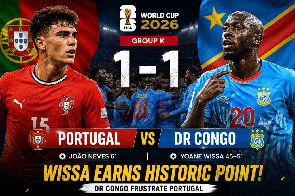 Portugal rises, England waste chances, Colombia grind out Congo DR win