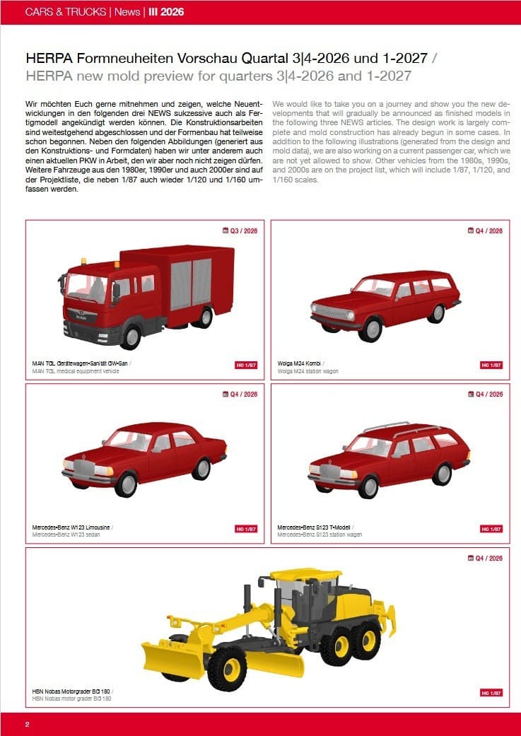 Herpa May 2026 release adds trucks, cars and rescue vehicles for layouts
