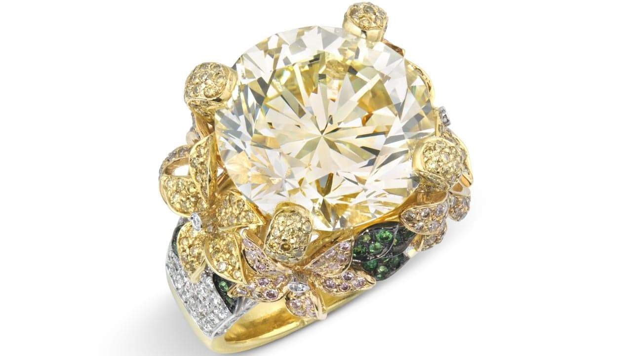14.26-carat yellow diamond ring soars to five times estimate in Hong Kong