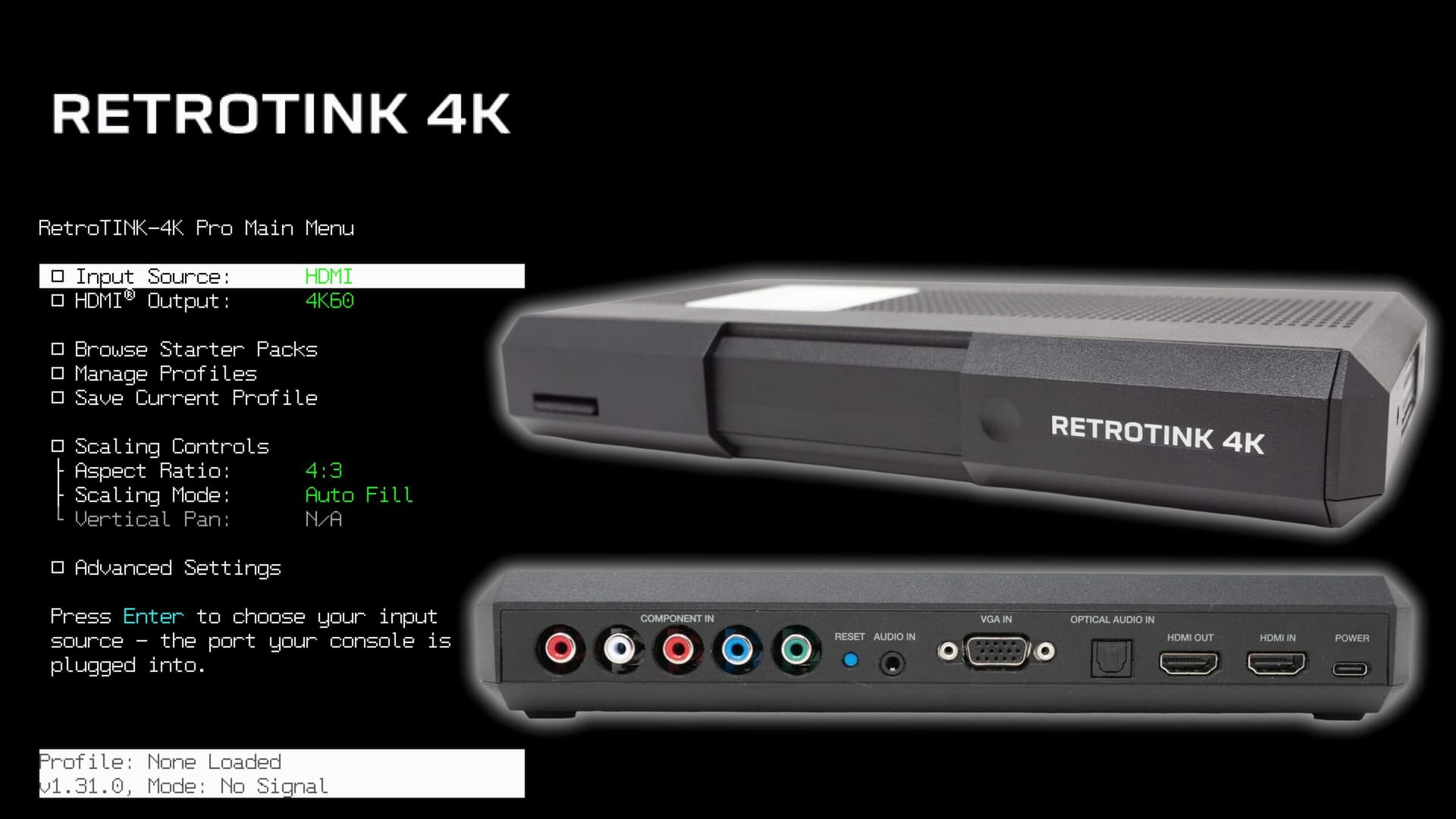 RetroTINK 4K update adds easier menu access and input output readouts