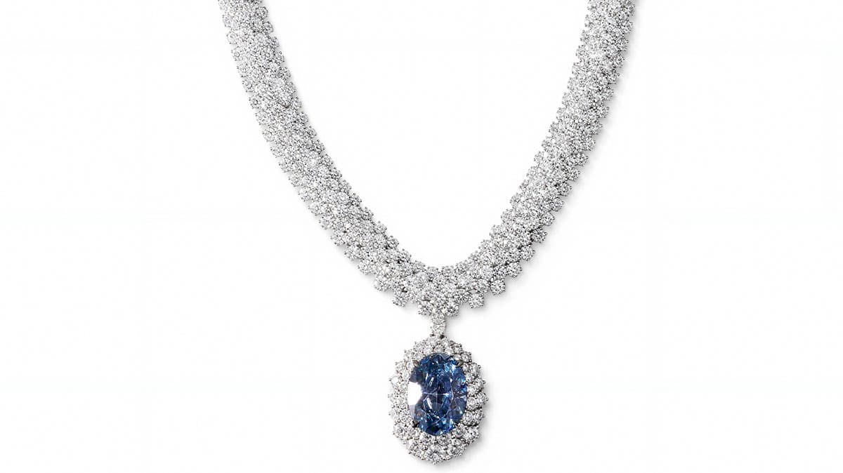 Botswana unveils Messika necklace showcasing its rare blue diamond