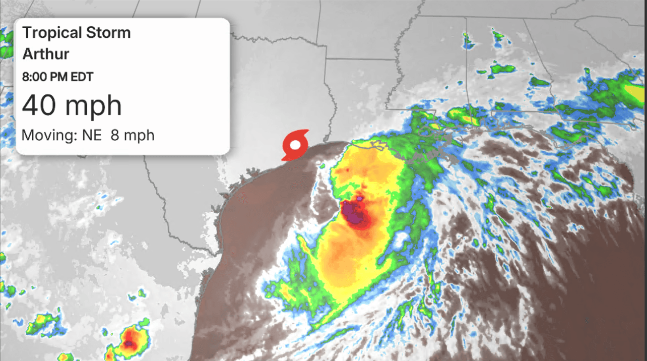 Severe storms and Tropical Storm Arthur slam the Midwest and South