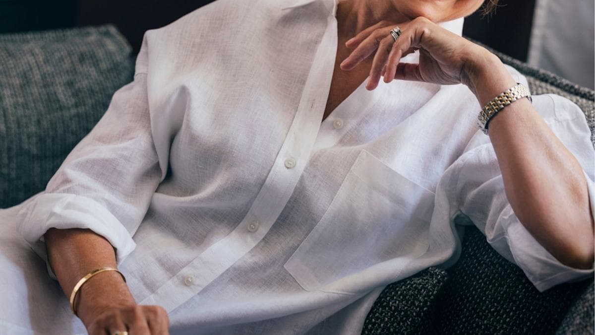 Coastal Grandmother Linen Blouses Deliver Sun Protection and Easy Chic Style