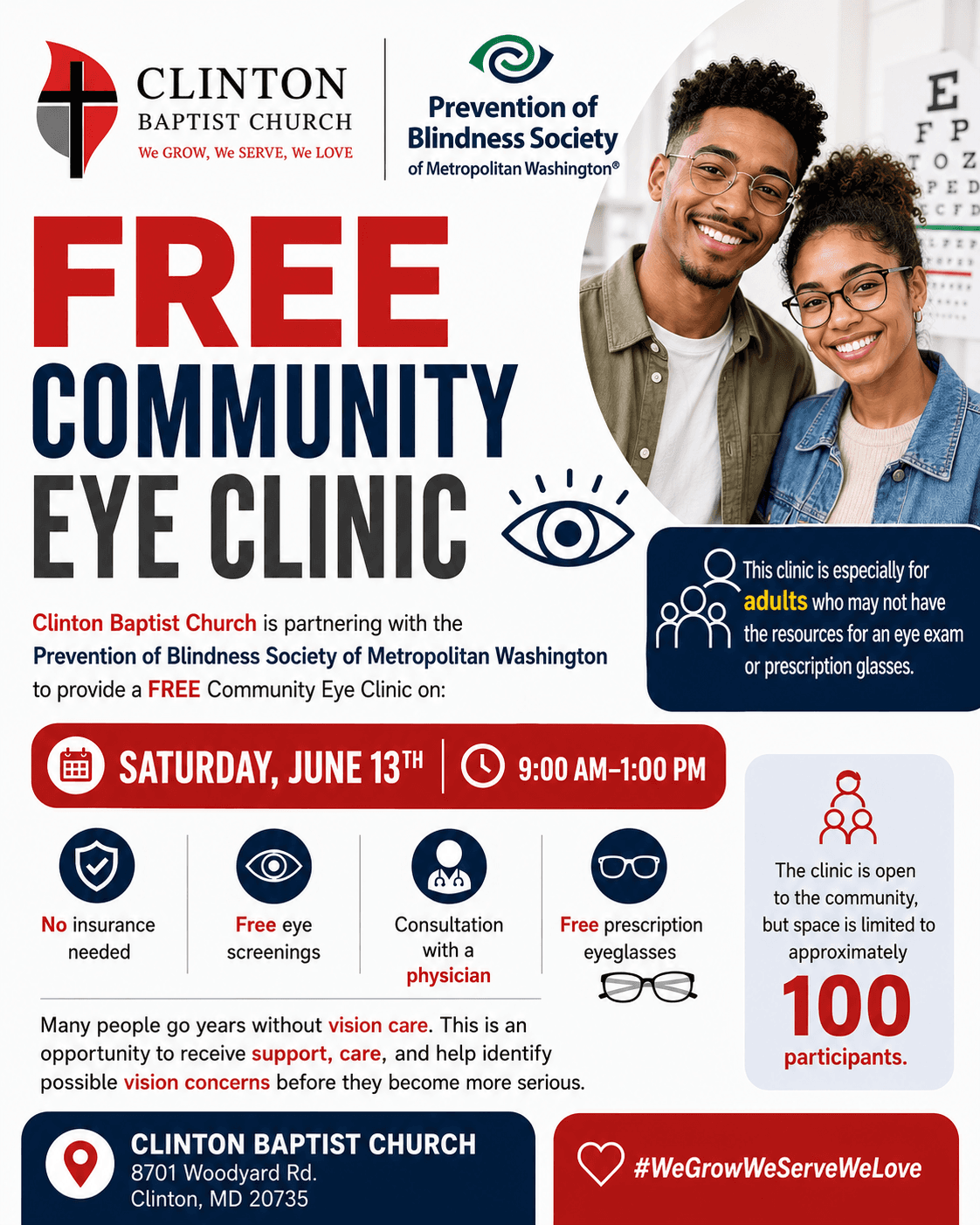 Free eye clinic offers screenings and glasses in Prince George's County