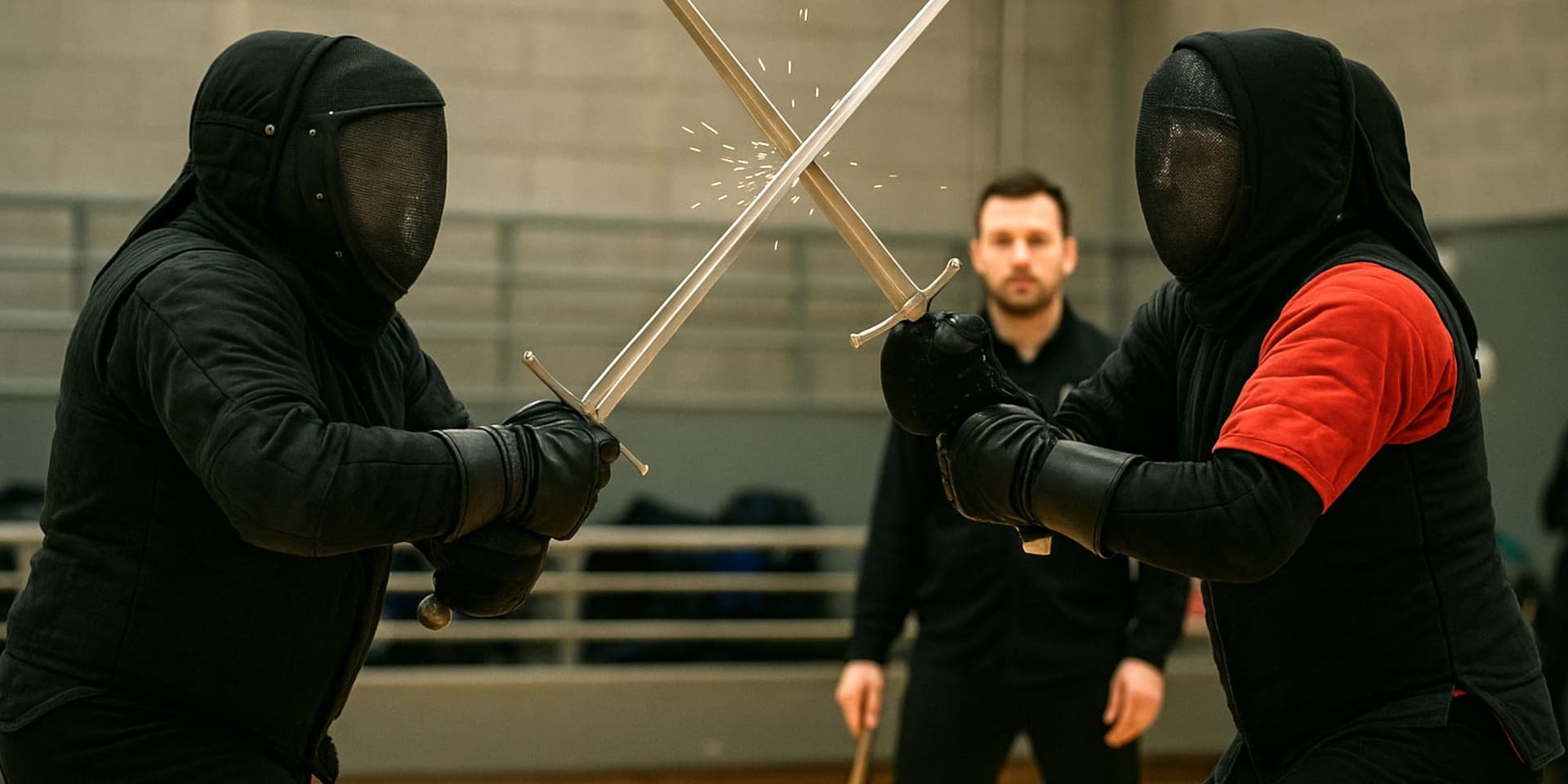 Dallas Historical Fencing mixes open floor, longsword and rapier training