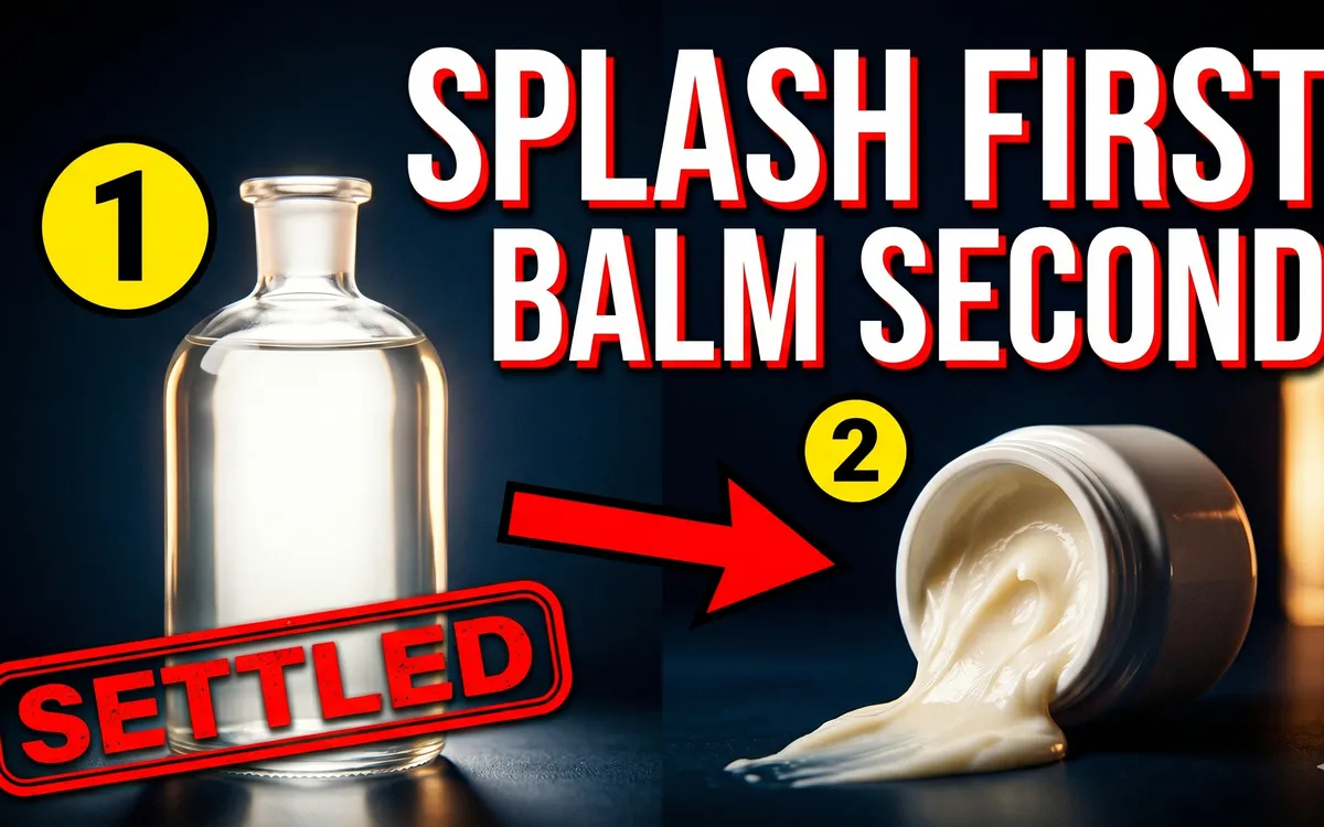 Aftershave splash goes before balm, Shave Dad says