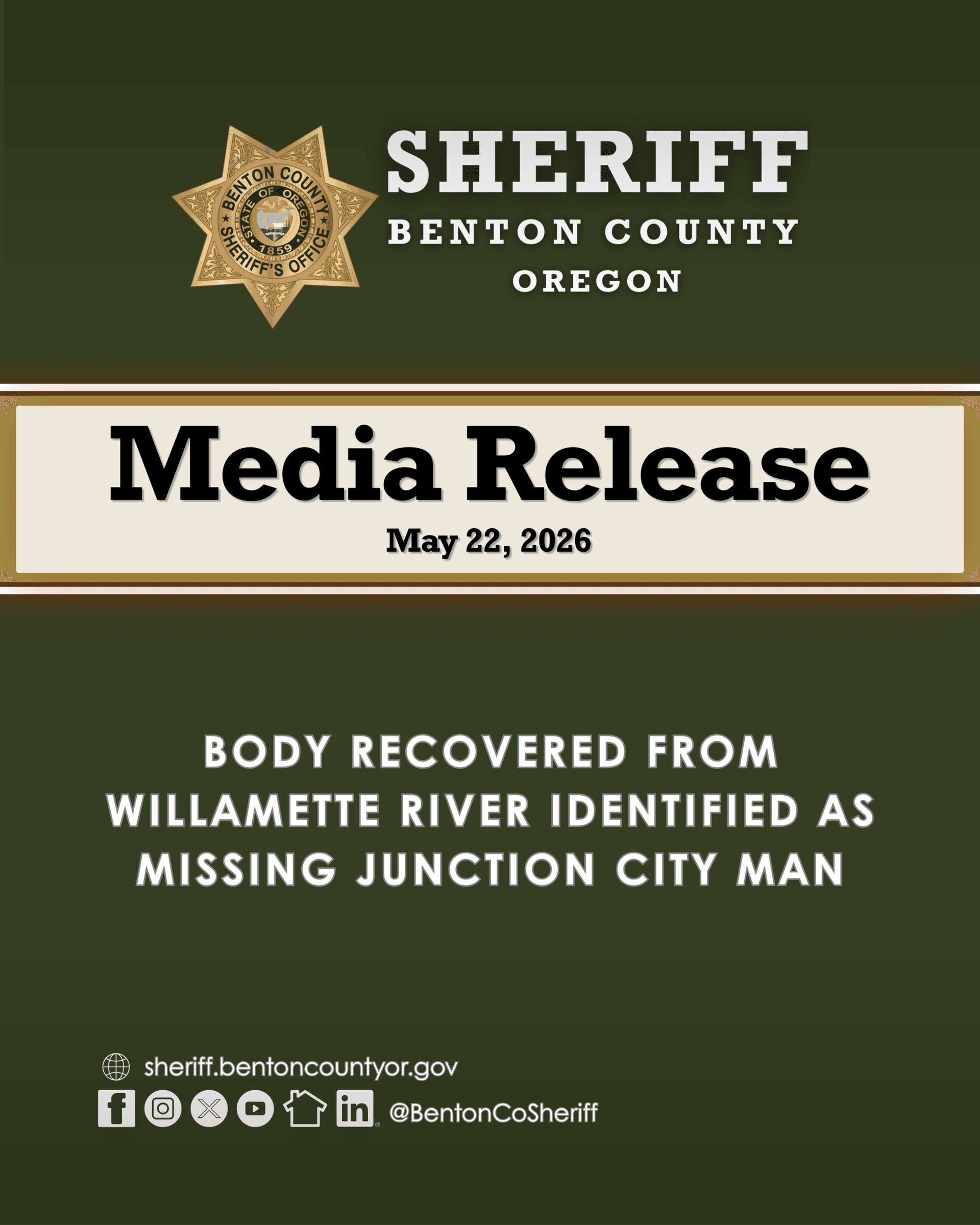 Body found in Willamette River identified as missing Junction City man