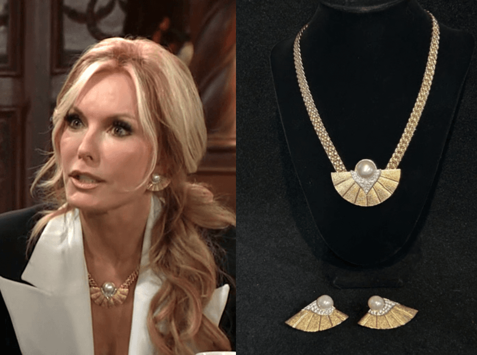 Tracey Bregman wears vintage pearl rhinestone set on The Young and the Restless