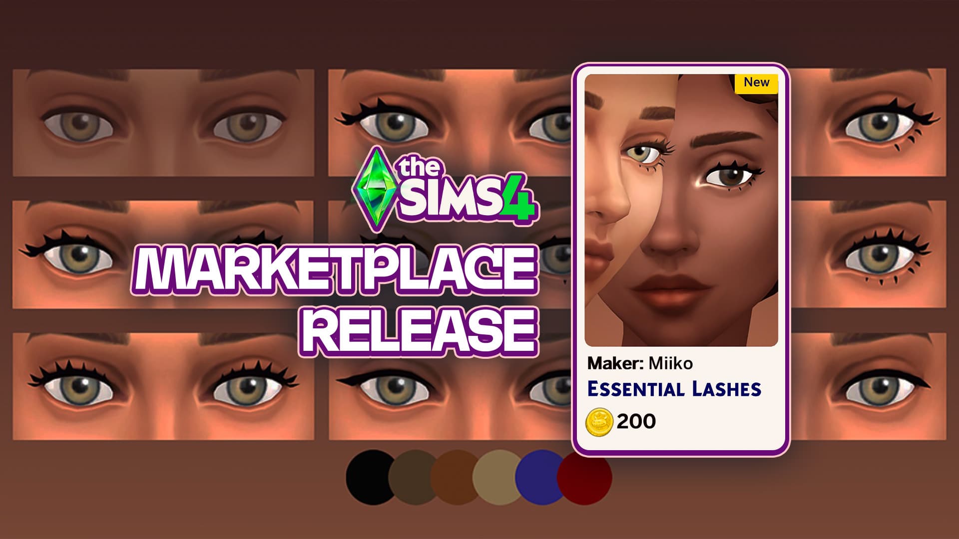 The Sims 4 Marketplace adds lashes and liner set for 200 Moola