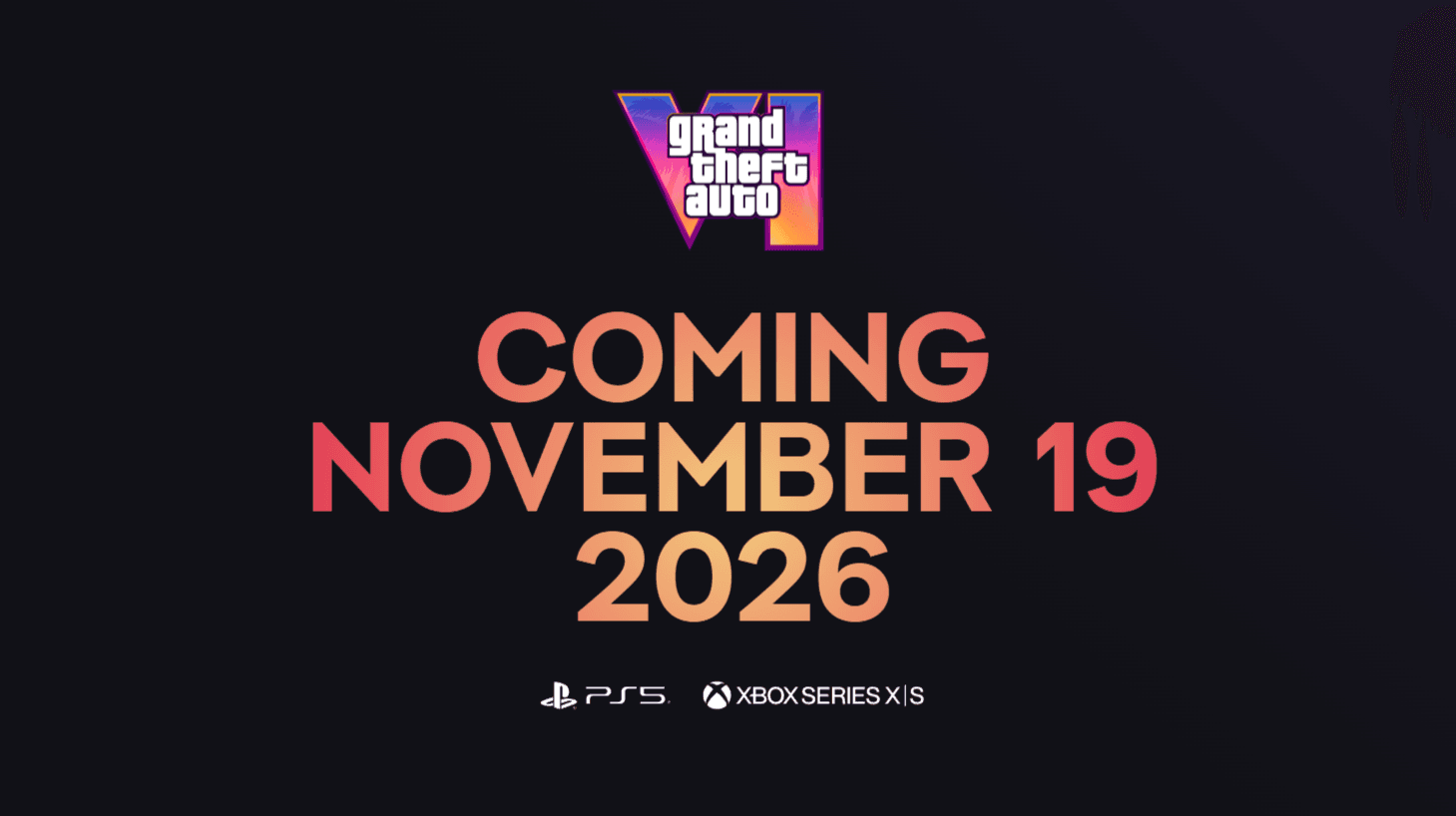 Grand Theft Auto VI now set for November 19, 2026 launch