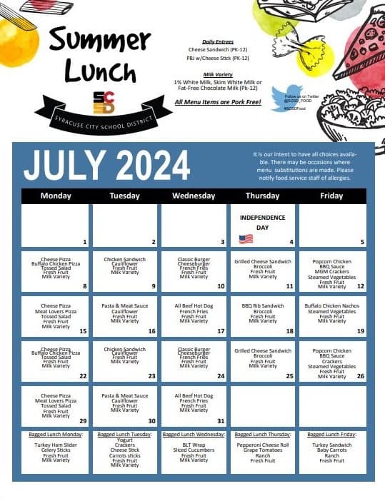 Syracuse district restarts free summer meals for children Monday