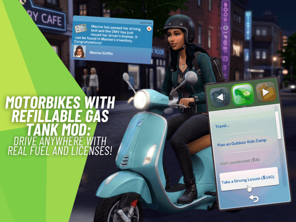 New Sims 4 motorbike mod adds licenses, fuel, and custom sounds
