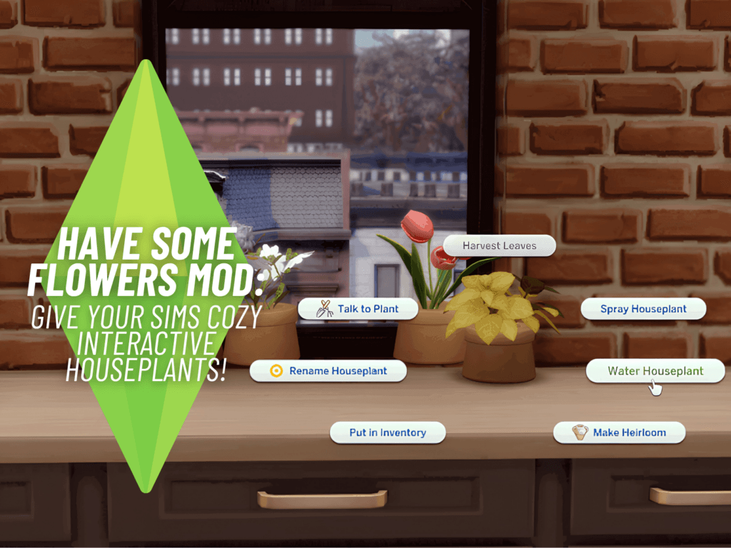 Have Some Flowers mod adds living plants with useful harvests to The Sims 4