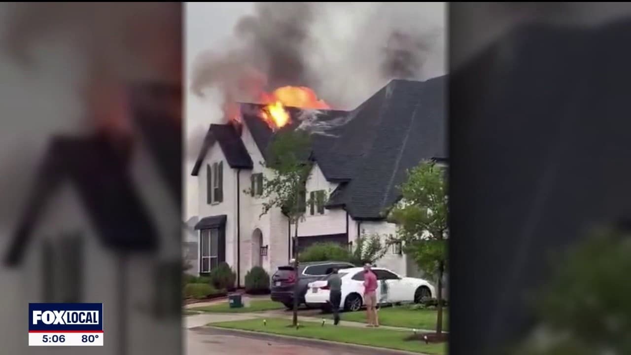 Lightning fire damages McKinney home on Mescalbean Drive