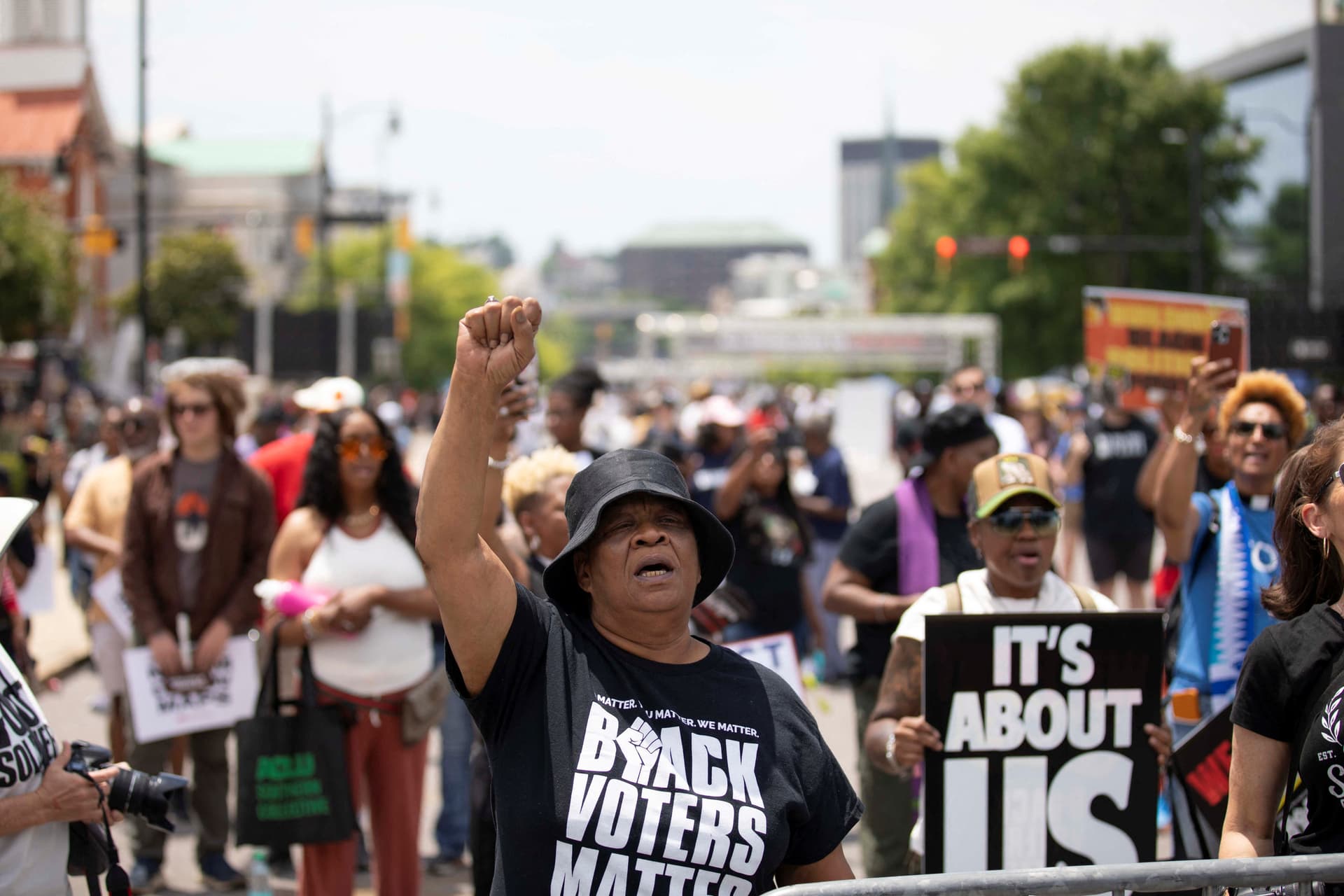 Thousands rally in Alabama for Black voting rights amid court fight