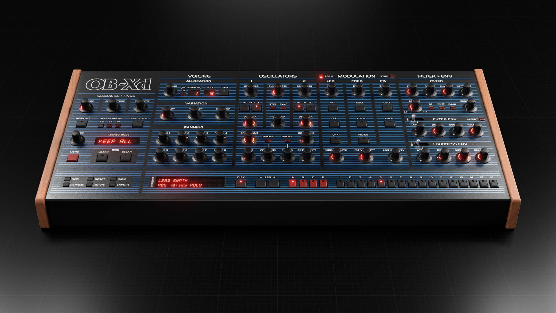 OB-Xd 3.22 adds aftertouch control to Oberheim OB-X emulation