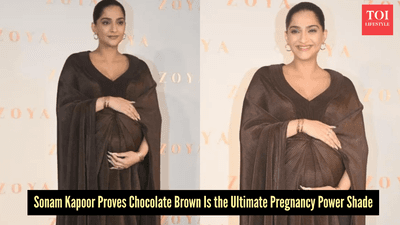 Pregnant Sonam Kapoor Glows in Chocolate-Brown Amit Aggarwal Gown at Zoya Launch