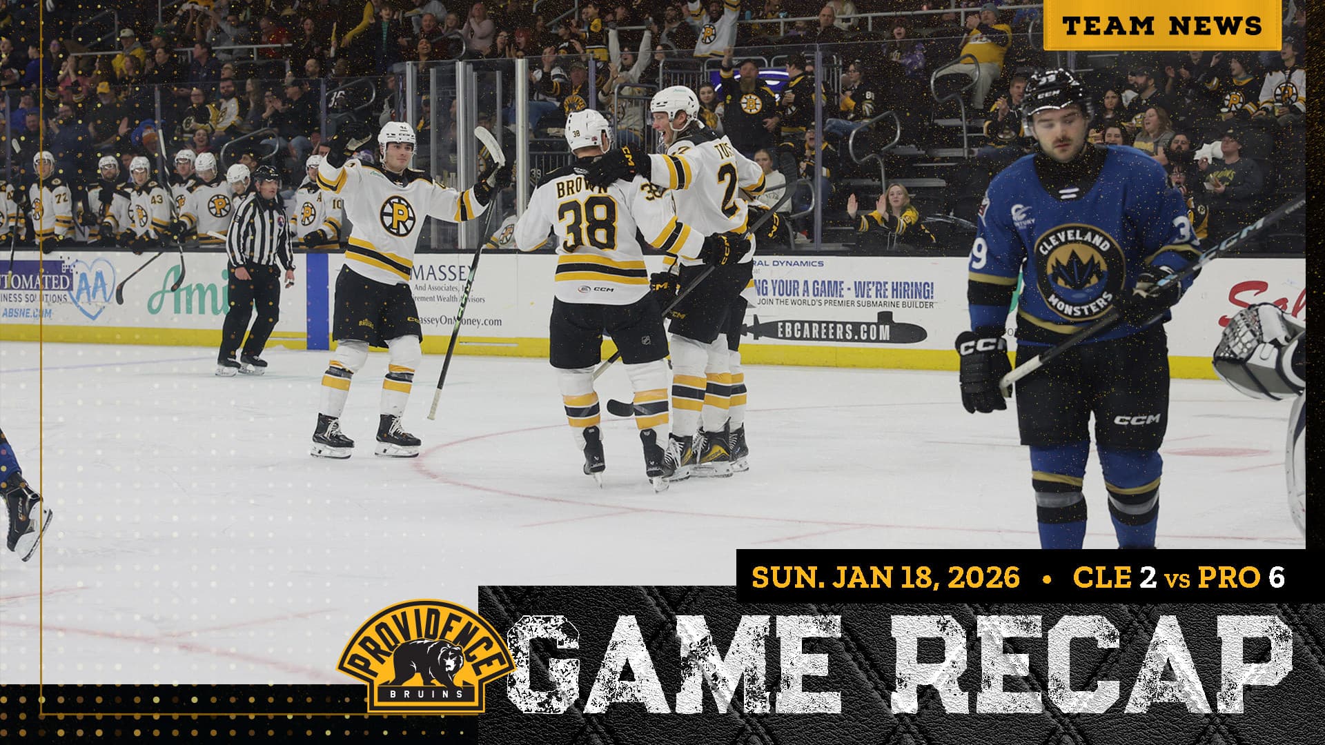 Brunet, Brown Lead Providence to 6-2 Win Over Monsters