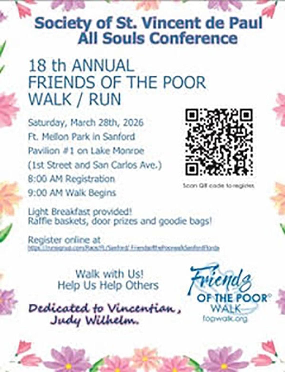 Sanford's 18th Annual Friends of the Poor Walk Set for March 28
