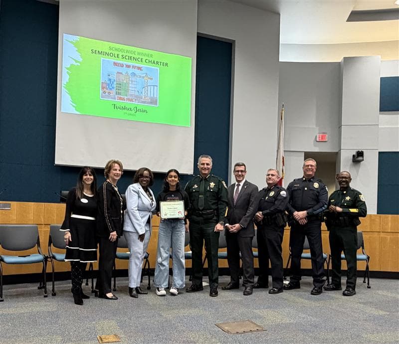 Seminole Science Charter seventh grader wins county Red Ribbon poster contest