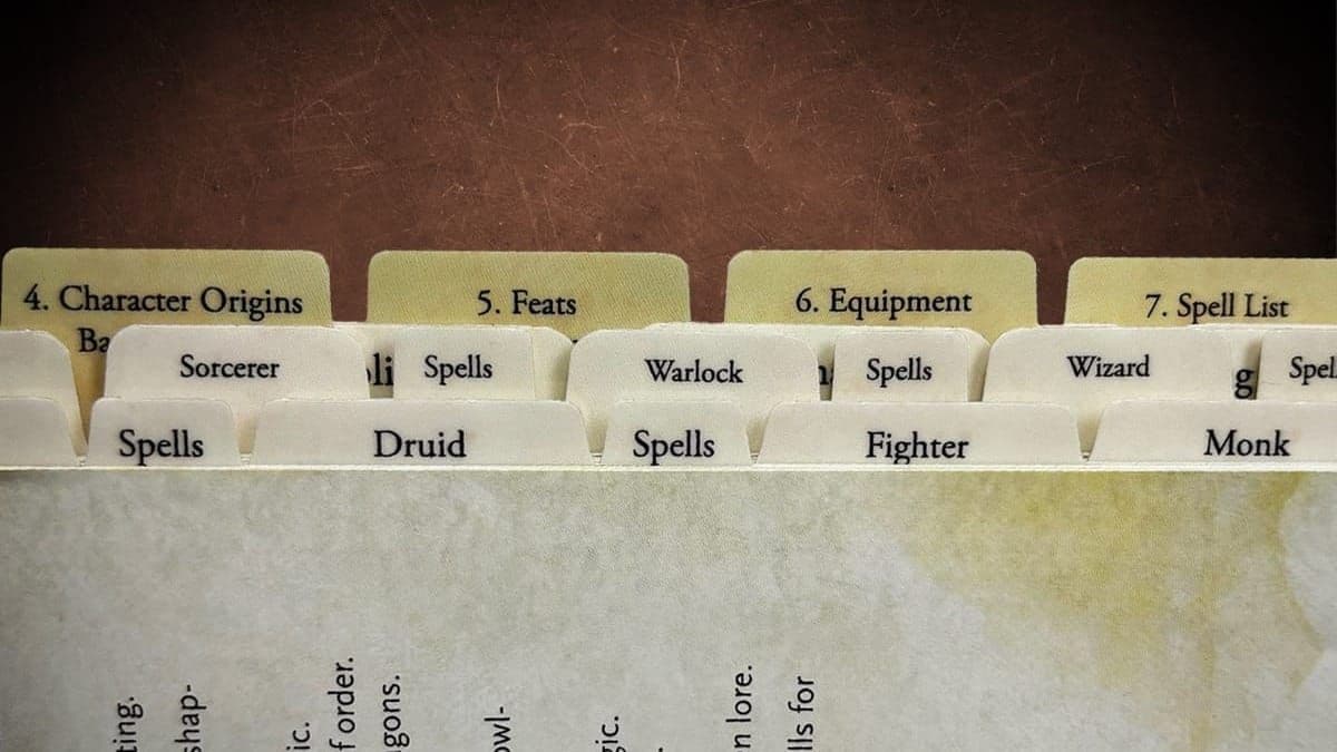 Wasted Wizard Games launches index tabs for D&D 2024 Player's Handbook