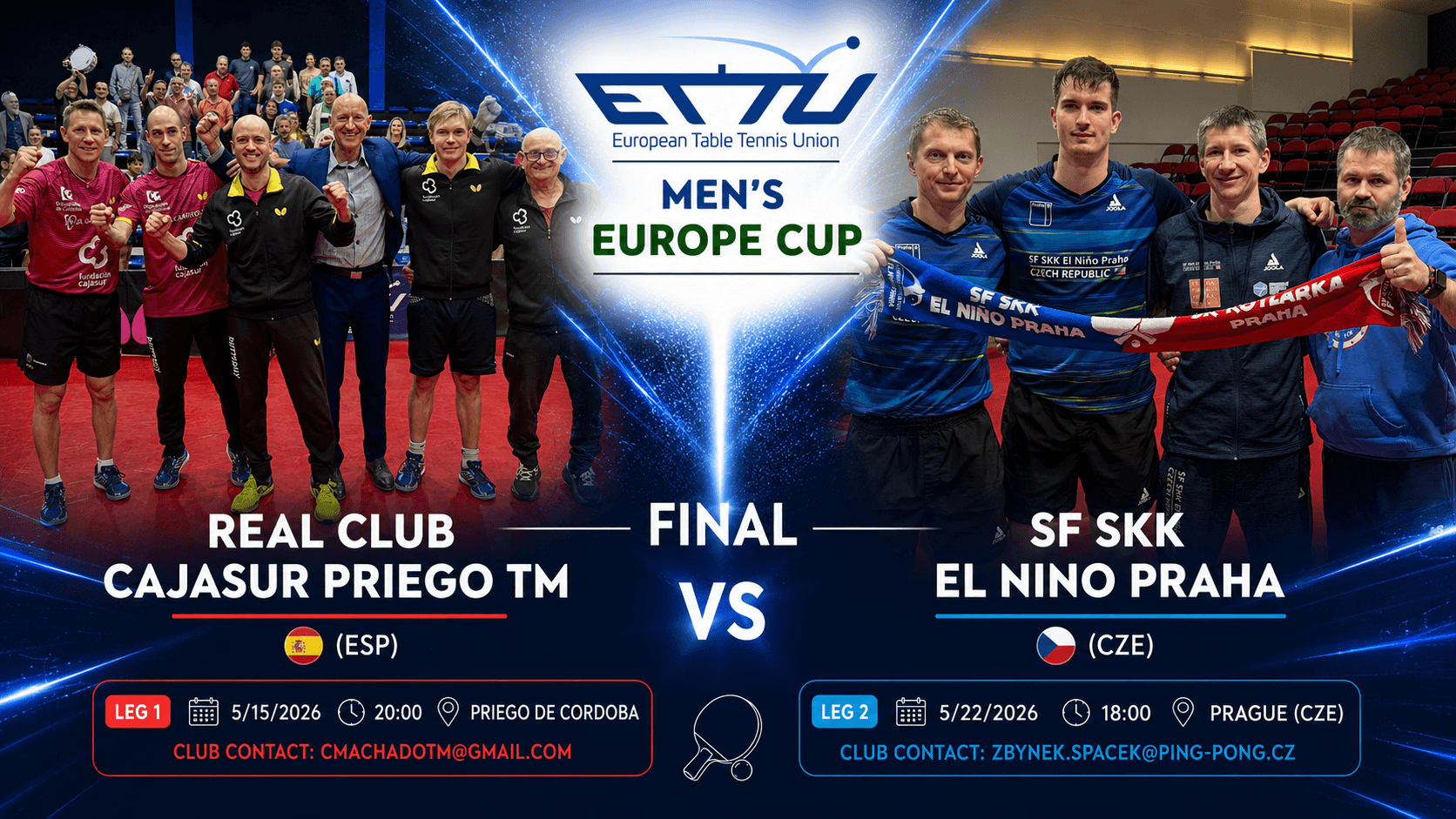 Cajasur Priego and El Niño Praha set for balanced Europe Cup final