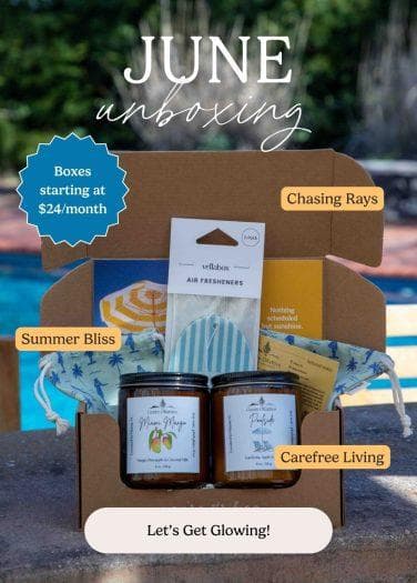 Vellabox June box pairs Genre Olfattivo candles with bonus self-care gift