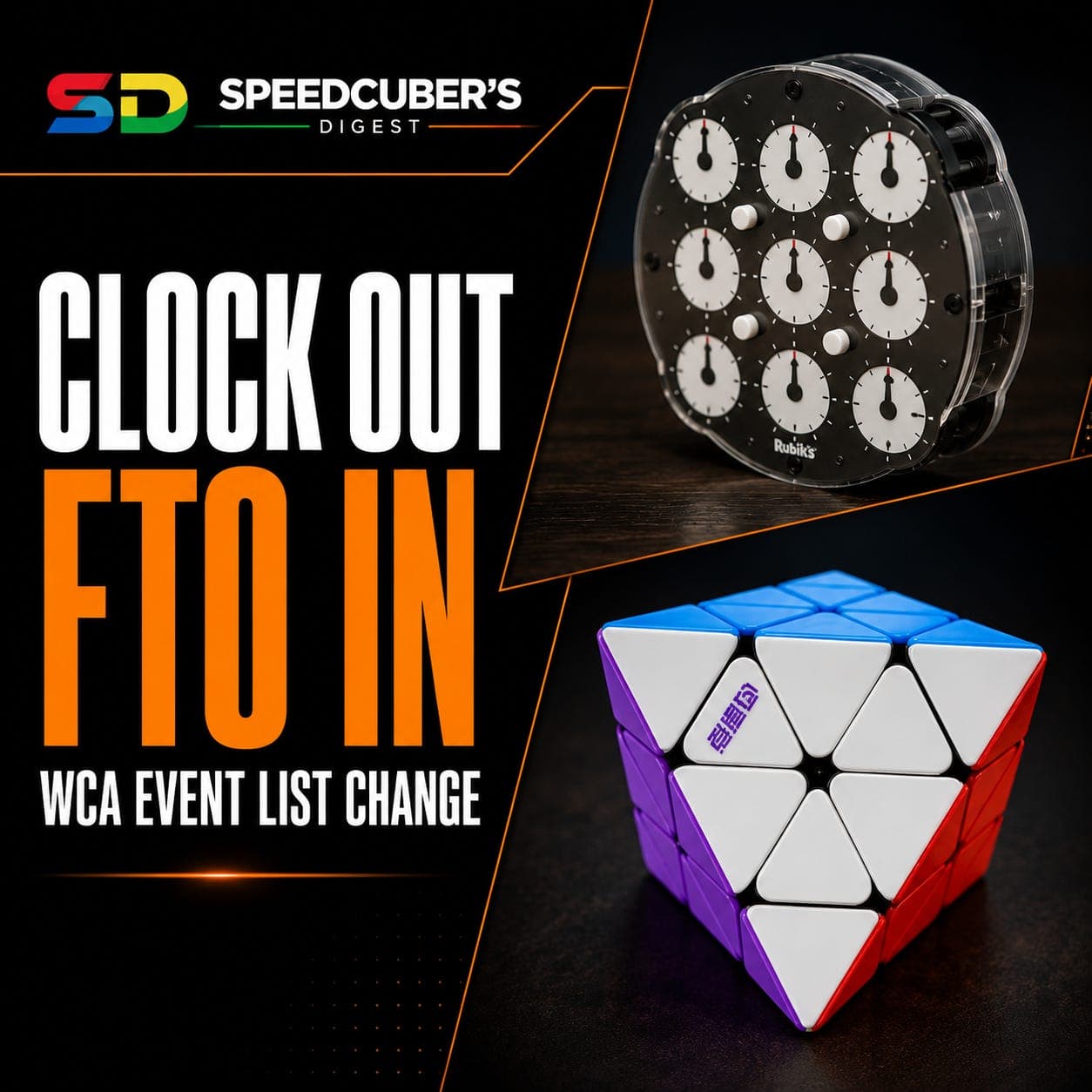 World Cube Association adds FTO, removes Clock from official events