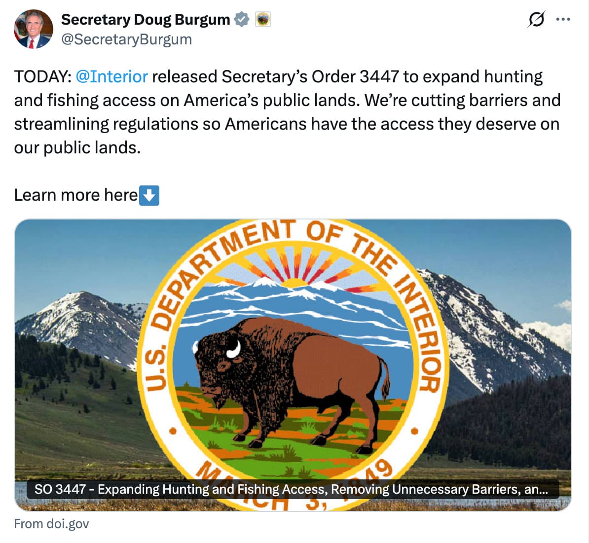 Interior memo opens park lands to more hunting, firearm use, restroom game cleaning