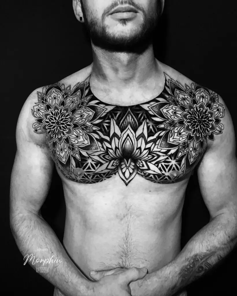 Mandalas have spiritual roots, bold geometric tattoos suit larger placements