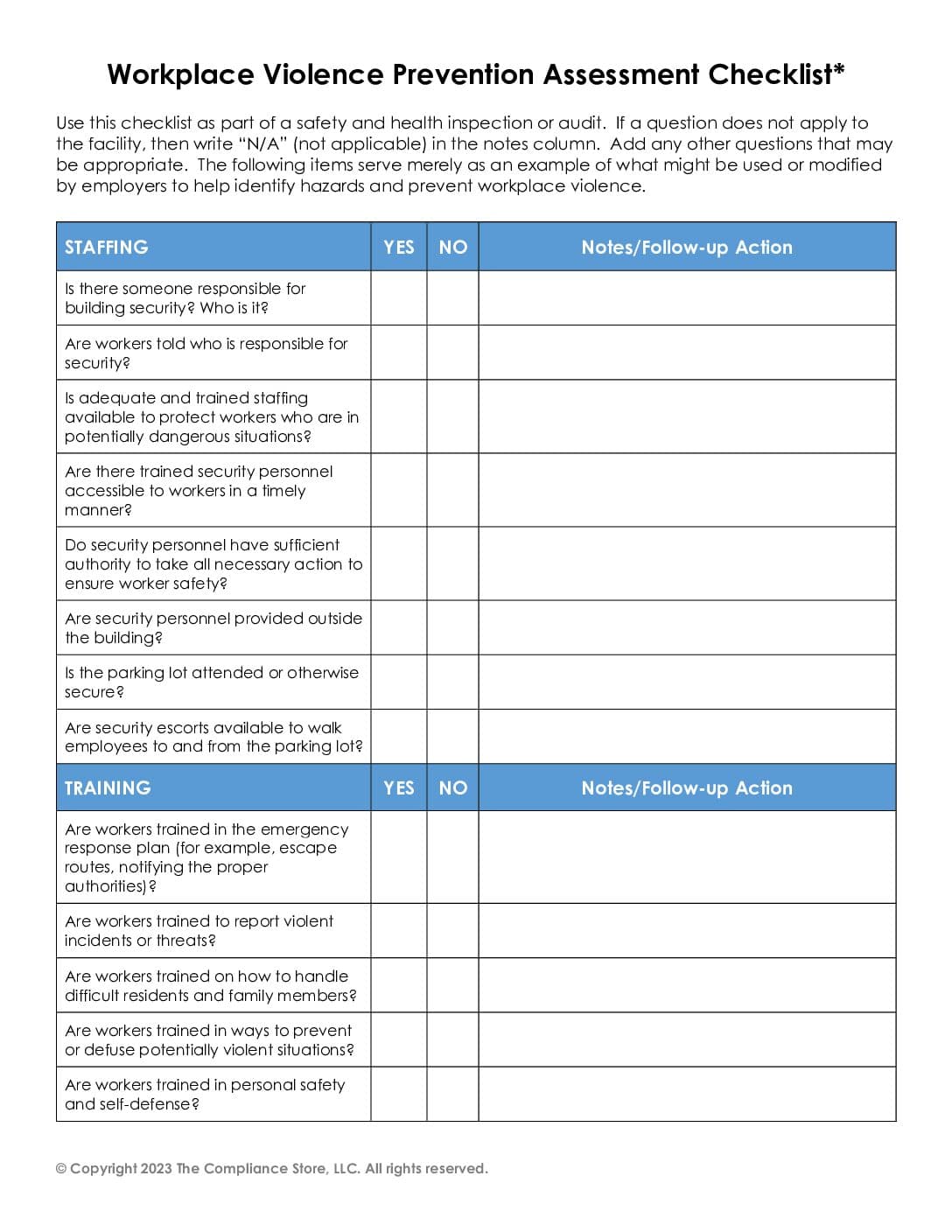OSHA-based checklist helps restaurants reduce violence, protect staff, prepare for emergencies