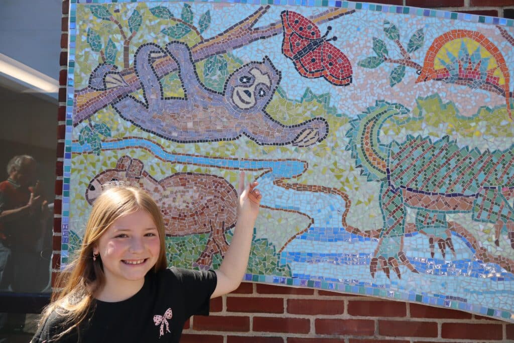 Wading River School unveils Wild About Reading mosaic with student art