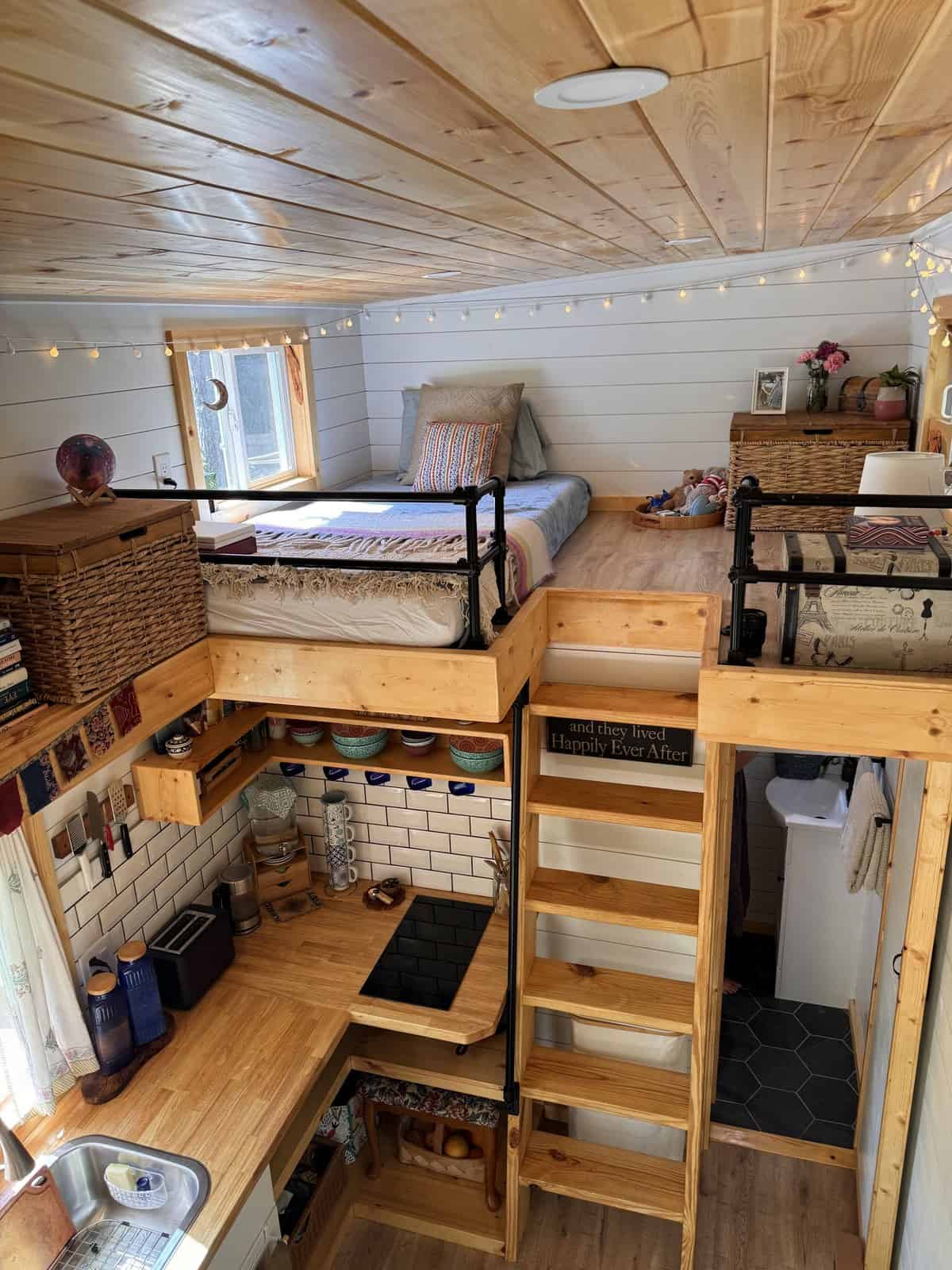 Leela tiny house uses two lofts to fit four in 288 square feet