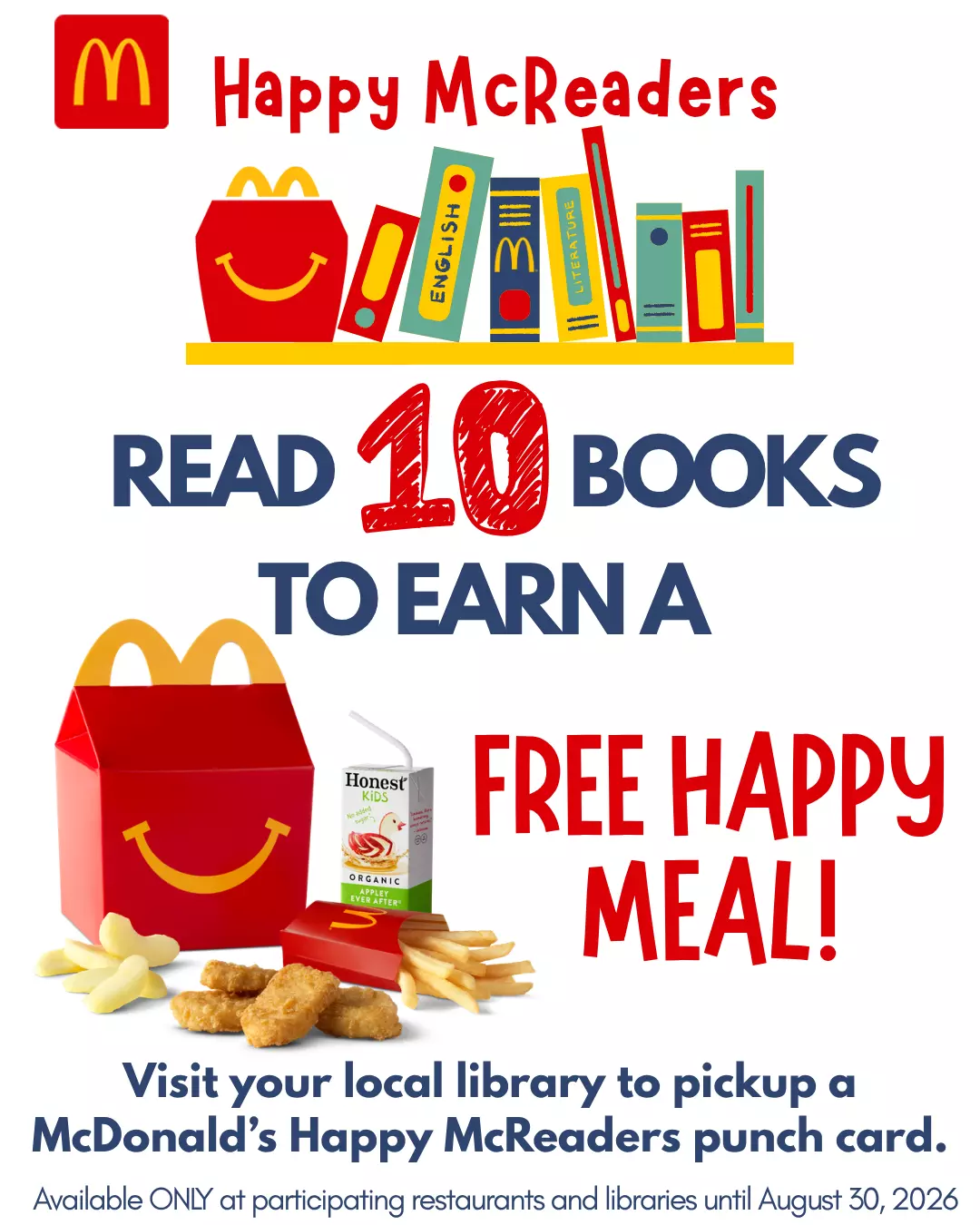 Happy McReaders summer program returns, rewards kids for reading 10 books