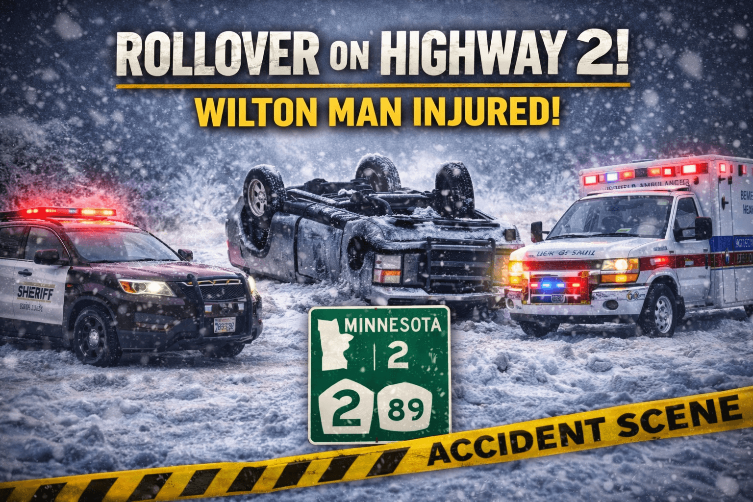 83-Year-Old Bemidji Man Injured in Icy Rollover Near Wilton