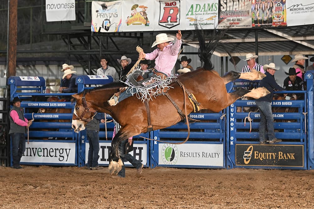 Lavergne’s 86.5-point ride opens Guymon Rodeo with early saddle bronc lead
