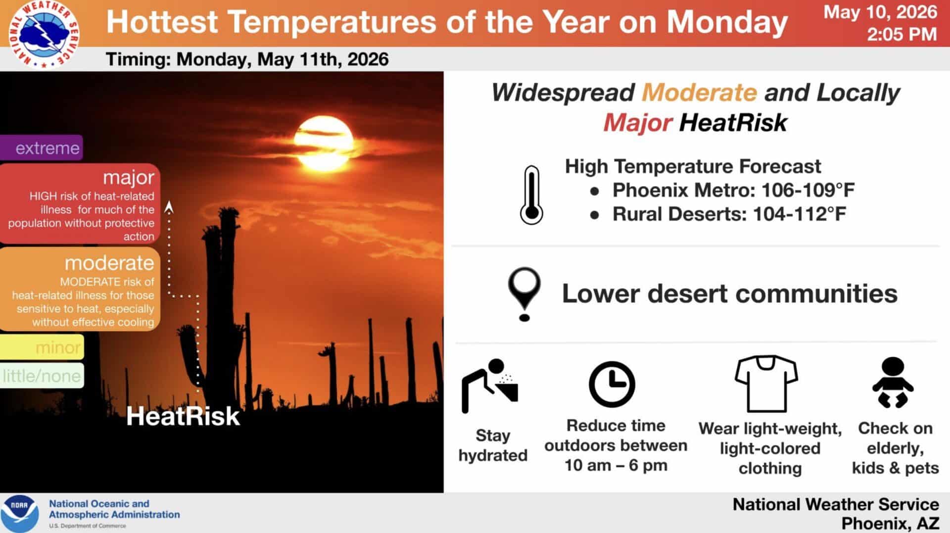 Extreme Heat Warning Hits Parker Valley, Yuma, Temperatures Reach 112°