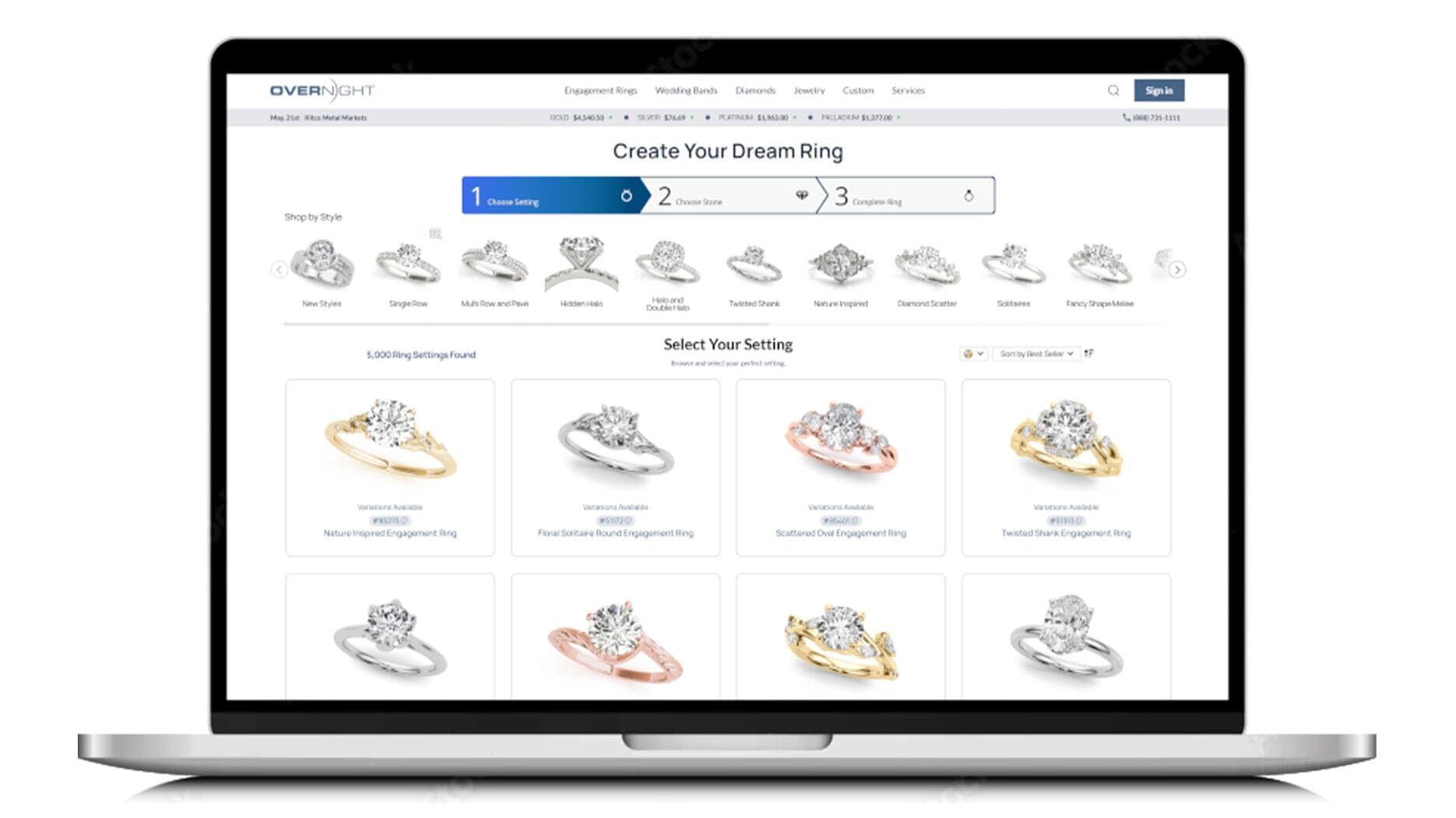Overnight Mountings launches branded Ring Builder for engagement rings